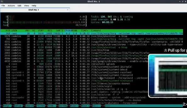 A performance comparison of Lubuntu vs Linux Mint XFCE showing htop system resource usage on both operating systems.